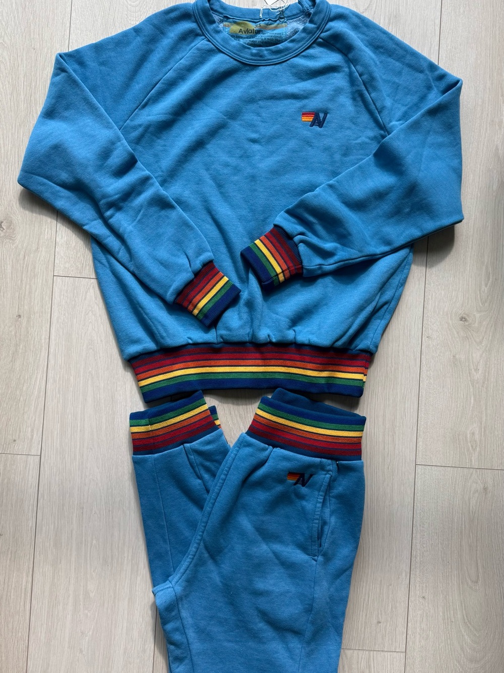 Aviator Nation Blue Set with Rainbow Accents NWT S/XS